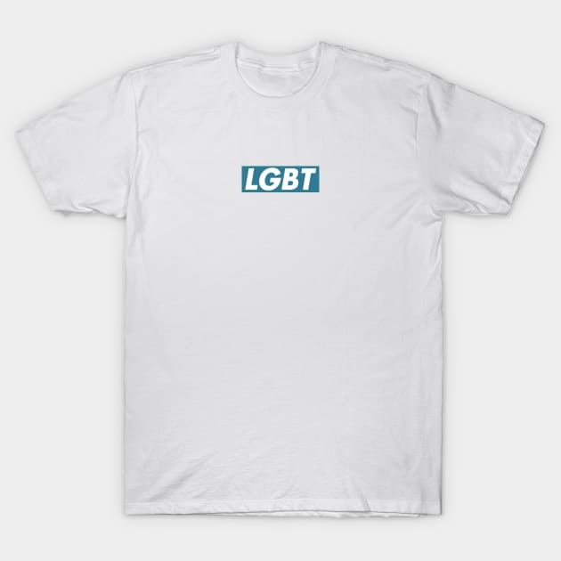 LGBT Blue box logo T-Shirt by PaletteDesigns